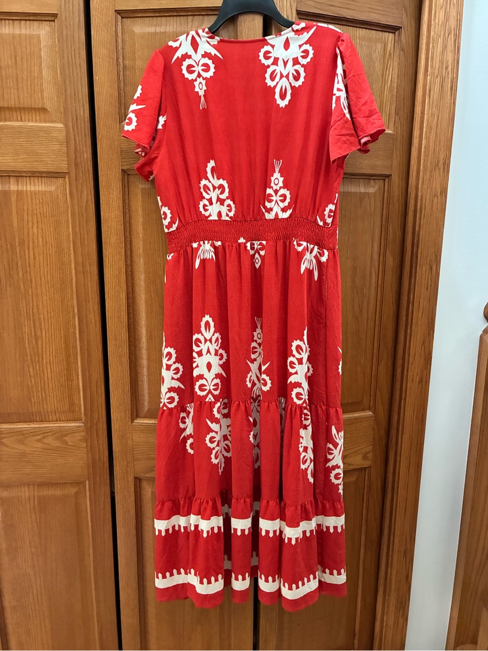 Red/Orange Floral Print Maxi Dress by - Picture 7 of 11